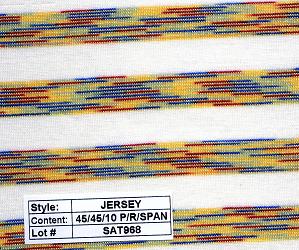 Jersey poly rayon spandex Multi Color Stripe 1/2''